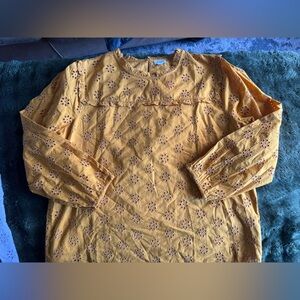 J. Crew Mustard Eyelet Top NWT